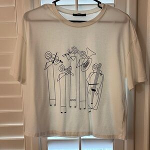 SHEIN White Tee with Graphic Design